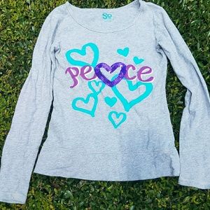 Girl's long sleeve embellished top